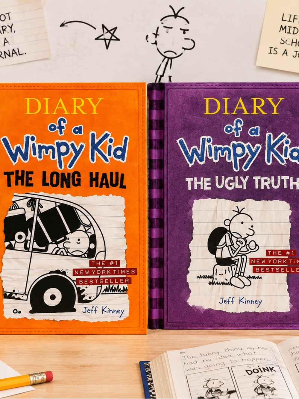 Diary of a Wimpy Kid The Long Haul & The Ugly Truth - Orange and Purple Book Set